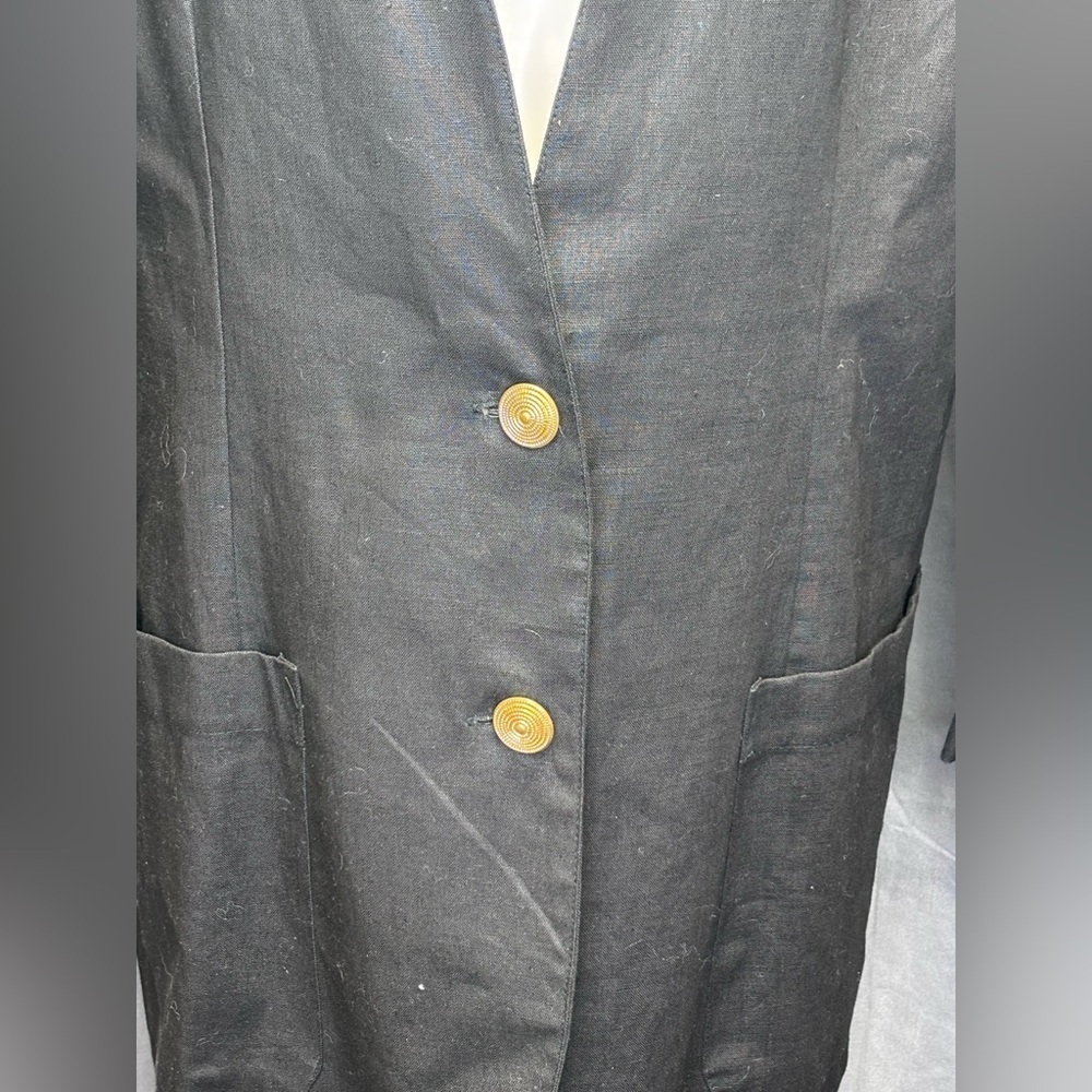 Cervelle Vintage 80s Cervelle Women's No Collar Plunging Neckline Blazer Size L - Picture 2 of 8